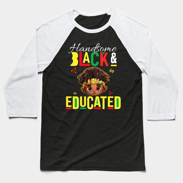 Pretty Black & Educated African American Black History Month Baseball T-Shirt by Jhon Towel